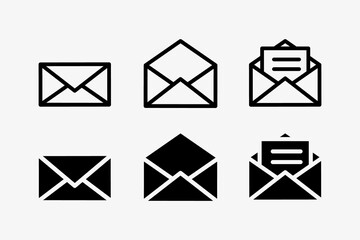 mail vector flat design icon logo