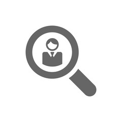 Male job search icon logo