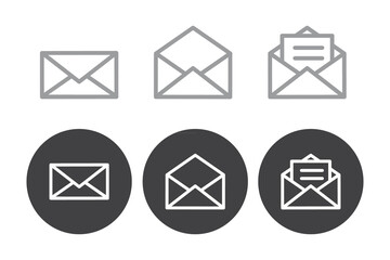 set of mail icon vector