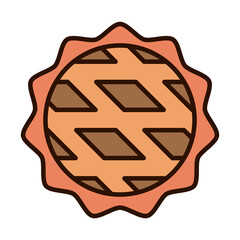 top view cake dessert food line fill icon