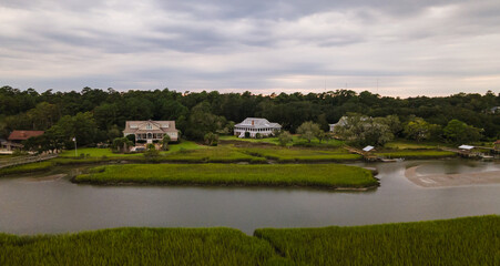 Fototapeta na wymiar Aerial photo of the marsh.