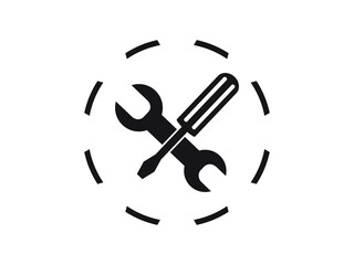 working tools screwdriver and wrench