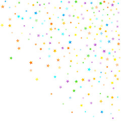 Rainbow Festive Confetti. Carnival Star Falling.