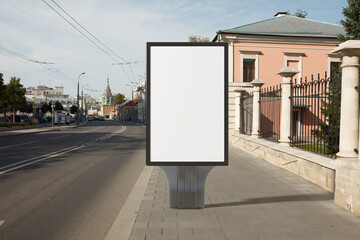 Advertising billboard stand mock up on the street.