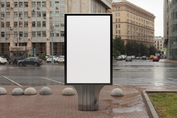 Advertising billboard stand mock up on the street.