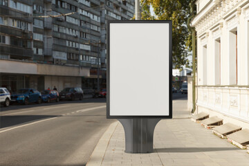 Advertising billboard stand mock up on the street.