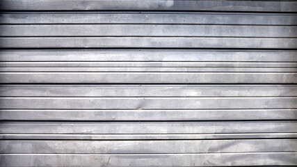 Metal Storefront Gate Painted Silver Grey