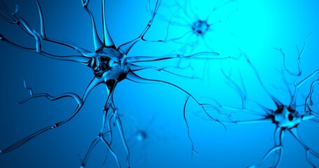 3D rendering transparent nerve moving made in CG