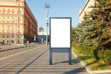 Advertising billboard stand mock up on the street.