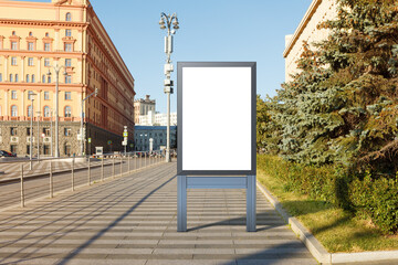 Advertising billboard stand mock up on the street.