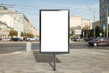 Advertising billboard stand mock up on the street.