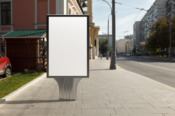 Advertising billboard stand mock up on the street.