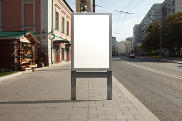 Advertising billboard stand mock up on the street.