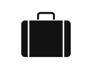 black suitcase isolated on white