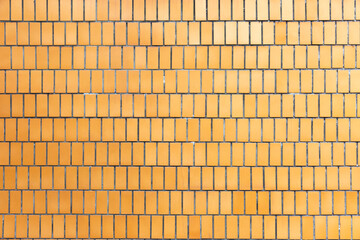 Orange square tiles wall background