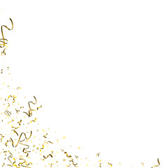 Holiday Serpentine. Gold Foil Streamers Ribbons.