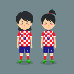 Couple Character Wearing Soccer Outfit