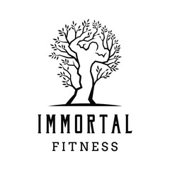Tree Fitness Logo Vector