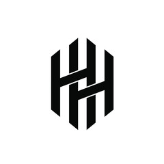 hh monogram initial logo vector flat illustration isolated design white background