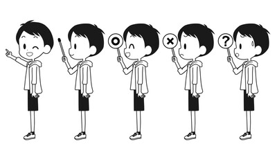 ポインターなどを持つ男の子