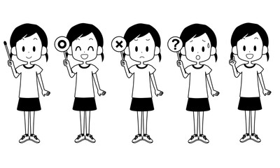 ポインターなどを持つ女の子