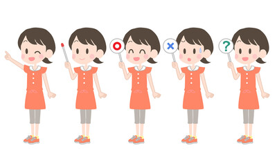 ポインターなどを持つ女の子