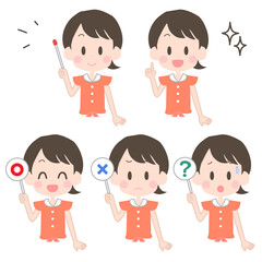 ポインターなどを持つ女の子