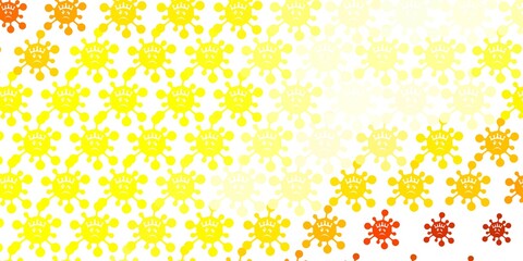 Light Yellow vector template with flu signs.