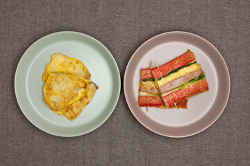 Korean food, korean pancake (Pollack pancake and Sanjeok).