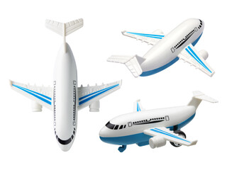 plastic toy plane isolated on white background