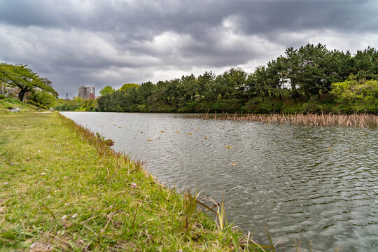 Moat For Park Of Fukuoka Castle In Japan.