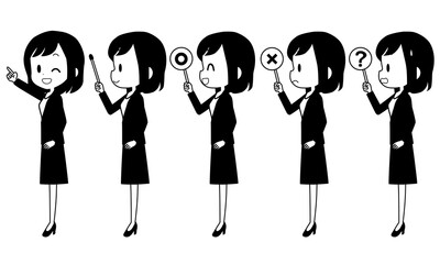 ビジネスウーマン　ポインター　セット