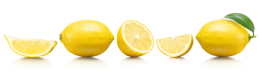 色々な形にカットされたレモンの素材