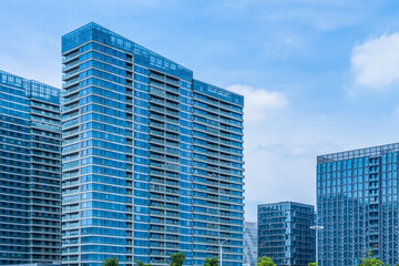 Fototapeta na wymiar modern buildings complex against sky, suzhou, china.
