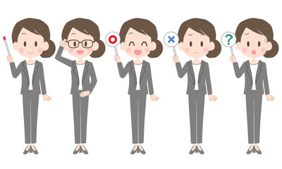 ビジネスウーマン　ポインター　セット