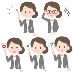 ビジネスウーマン　ポインター　セット