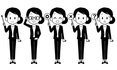 ビジネスウーマン　ポインター　セット