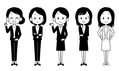 ビジネスウーマン　表情　セット