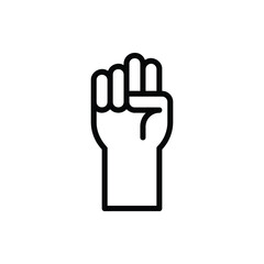 Fist, Hand Sign Icon Logo Illustration Vector Isolated. Hand Sign and Gesture Icon-Set. Suitable for Web Design, Logo, App, and UI. Editable Stroke and Pixel Perfect. EPS 10.