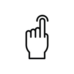 Finger Tab, Finger Hold, Gesture Icon Logo Illustration Vector Isolated. Hand Sign and Gesture Icon-Set. Suitable for Web Design, Logo, App, and UI. Editable Stroke and Pixel Perfect. EPS 10.