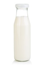 Bottle with milk isolated on white background.