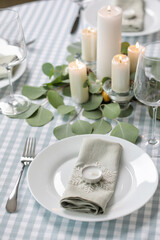 Beautiful table setting with Christmas decor