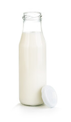 Bottle with milk isolated on white background.