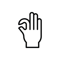 Okay, Hand Sign Icon Logo Illustration Vector Isolated. Hand Sign and Gesture Icon-Set. Suitable for Web Design, Logo, App, and UI. Editable Stroke and Pixel Perfect. EPS 10.
