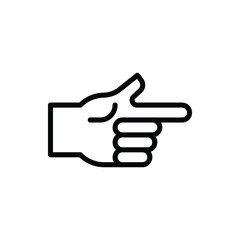 Point to Right, Hand Sign Icon Logo Illustration Vector Isolated. Hand Sign and Gesture Icon-Set. Suitable for Web Design, Logo, App, and UI. Editable Stroke and Pixel Perfect. EPS 10.