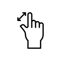 Maximize, Fullscreen, Zoom, Gesture Icon Logo Illustration Vector Isolated. Hand Sign and Gesture Icon-Set. Suitable for Web Design, Logo, App, and UI. Editable Stroke and Pixel Perfect. EPS 10.