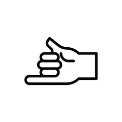 Call, Communication, Phone, Hand Sign Icon Logo Illustration Vector Isolated. Hand Sign and Gesture Icon-Set. Suitable for Web Design, Logo, App, and UI. Editable Stroke and Pixel Perfect. EPS 10.