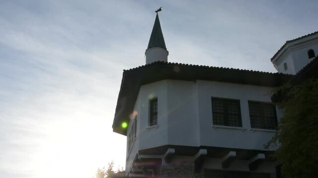 Queen's Mary of Romania summer residence with the extravagant minaret at Balchik Bulgaria.The Balchik Palace