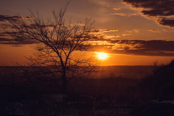 sunset in the mountains
