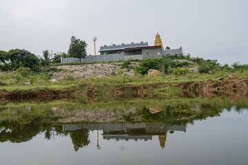 Landscape reflection of Ancient Sri govinda raja swami temple on saturday